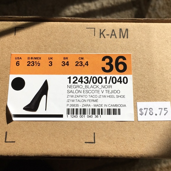 NWT size 6 Zara black heel shoes - Picture 6 of 6
